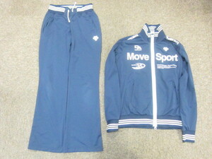 デサント　MOVE SPORT　ジャージ上下セットアップ　SIZE S　紺　トラックスーツ上下　トラックジャケット＆ジャージパンツ スポーツ12029