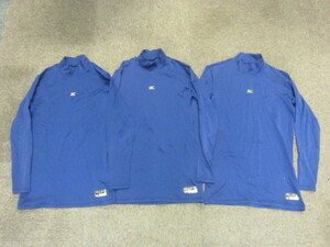 MIZUNO PRO　ミズノプロ　長袖アンダーシャツ　３枚セット　メンズO XL LL　紺　厚手インナーシャツ 野球 ハイネックコンプレッション12169