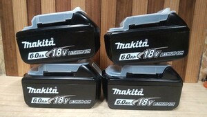 makita マキタ　雪マーク　急速充電対応モデル　BL1860B 4個セット　リチウムイオンバッテリー　純正品　未使用　送料込