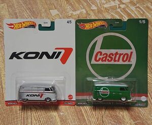 Hot Wheels ホットウィール VOLKSWAGEN T1 PANEL BUS 2種セット フォルクスワーゲン カストロール Castrol KONI コニ