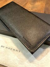 ◇ 未使用品 ◇ BURBERRY バーバリー ブラックレザー 長財布 ノバチェック 黒 小銭入れ_画像3