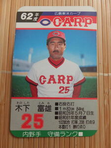 タカラ プロ野球カードゲーム 62年 広島東洋カープ　木下 富雄（1枚）