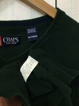 CHAPS チャップス コットンニット ベスト ニットベスト 胸ロゴ メンズXL 濃い緑 良品綺麗_画像10