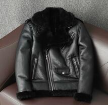 B-3 フライトジャケット ムートン 羊革 シープスキン 毛皮一体 天然革 肉厚 コート メンズファッション 本革 2.5cm 防寒 S～4XL_画像1
