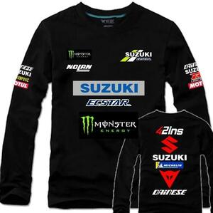 MotoGP RACING SUZUKI ECSTAR RACING レーシング 長袖Tシャツ MONSTER バイクウエア 長袖 アウトドア スポーツ