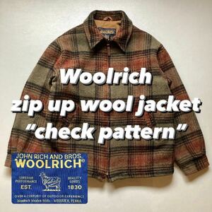 Woolrich zip up wool jacket “check pattern” ウールリッチ ジップアップジャケット チェック柄