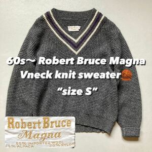 60s〜 Robert Bruce Magna Vneck knit sweater “size S” 60年代 ロバートブルース ロベルトブルース Ｖネックニットセーター