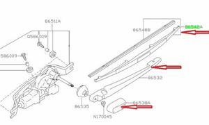 スバル 純正品 インプレッサ GRB A～E GRF B～E リヤ リア ワイパー 3点セット