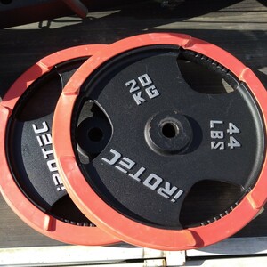 iROTEC アイロテック ラバー付きプレート 20kg 2枚セット 計40kg ダンベル バーベル 筋トレ ウエイトトレーニング 