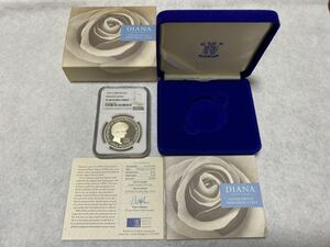 1円出品　売り切りです！イギリス 1999年 5ポンド銀貨 プリンスダイアナ NGC PF68UC オリジナルケース付き！