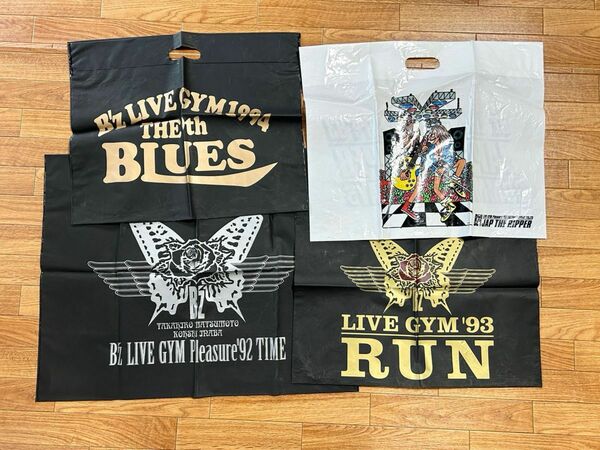 B'z ツアーグッズ ビニールバッグ TIME / RUN / JAP THE RIPPER / THE 9th BLUES