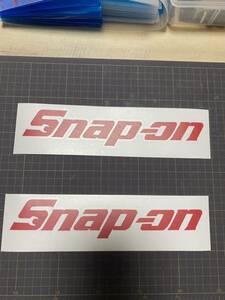 オーダー品Snap-on(スナップオン) 風カッティングステッカー ロゴ USA パロディ　工具　50mm×250mm 赤2枚