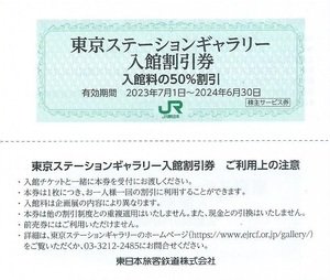 6枚セット■東京ステーションギャラリー 入館50％割引券■JR東日本株主優待　
