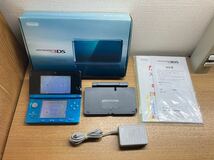 ジャンク扱い 通電確認済み Nintendo 3DS アクア ブルー 箱付き 任天堂 ニンテンドー3DS 1円スタート_画像1