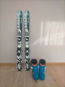 ジュニアスキー　こどもスキー板　3点セット　スキー板　100cm　ビンディング　ブーツ　18.5cm