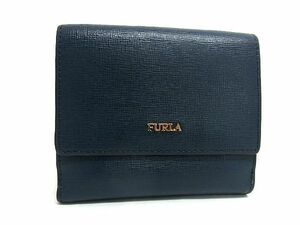 1円 ■美品■ FURLA フルラ レザー 二つ折り 財布 ウォレット 小銭入れ 札入れ レディース ダークグリーン系 BG5656