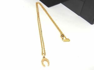 1円■美品■ DOLCE＆GABBANA ドルチェ&ガッバーナ ホースシュー ネックレス ペンダント アクセサリー レディース メンズ ゴールド系 AS4981