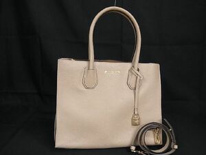 1円 MICHAEL KORS マイケルコース レザー 2WAY ハンドバッグ ショルダーバッグ トート クロスボディ レディース ベージュ系 AT2916