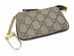 1円 GUCCI グッチ 447964 520981 GG柄 PVC×レザー コインケース コインパース 小銭入れ レディース メンズ ブラウン系 AU4038