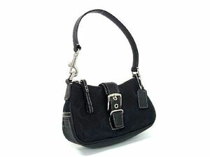 1円 ■極美品■ COACH コーチ 6362 シグネチャー キャンバス ワンハンドル ハンドバッグ ミニバッグ レディース ブラック系 AV1143