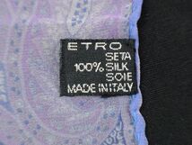 1円 ■美品■ ETRO エトロ 総柄 スカーフ ストール ショール レディース ブルー系 AV2957_画像5