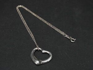 1円 ■美品■ TIFFANY＆Co ティファニー エルサペレッティ オープンハート SV925 ネックレス ペンダント アクセサリー シルバー系 AR4262