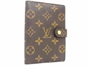 1円 LOUIS VUITTON ルイヴィトン R20005 モノグラム アジェンダPM 6穴式 手帳カバー スケジュール帳 ブラウン系 AS4845