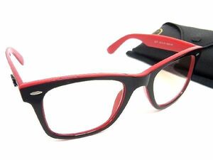 1円 ■美品■ Ray-Ban レイバン WAYFARER RB2140 901 50□22-3N サングラス 眼鏡 めがね レディース メンズ レッド系 AV3266