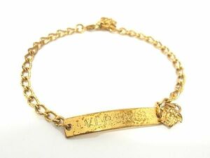 1円 VERSACE ヴェルサーチ メデューサ チェーン ブレスレット アクセサリー レディース メンズ ゴールド系 BG5713