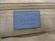 1円 GUCCI グッチ 314529 GG柄 ナイロン×レザー ショルダーバッグ クロスボディ 斜め掛け レディース ベージュ系×ライトブルー系 AV3480_画像6