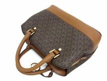 1円 ■美品■ MICHAEL KORS マイケルコース 35T9GS7S1B PVC×レザー 2WAY ハンドバッグ ショルダーバッグ レディース ブラウン系 AT3161_画像3