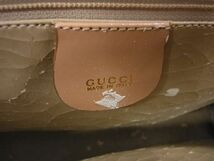 1円 GUCCI グッチ 001 2865 1777 レザー ワンハンドル ショルダーバッグ トートバッグ 肩掛けかばん レディース メンズ ベージュ系 CC0650_画像6