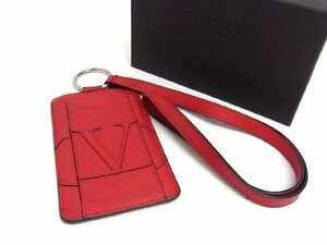 1円 ■美品■ VALENTINO GARAVANI ヴァレンティノ ガラヴァーニ レザー スマホポーチ スマホショルダー レディース レッド系 BF4371