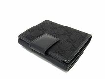 1円 GUCCI グッチ 05492 4463 GGキャンバス 二つ折り 財布 ウォレット 札入れ 小銭入れ レディース メンズ ブラック系 BG5131_画像2