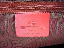 1円 ■極美品■ ETRO エトロ リザード型押しレザー ハンドバッグ トート 肩掛けかばん レディース ブラウン系 BG5248_画像6