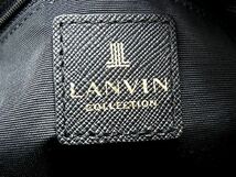 1円 ■極美品■ LANVIN ランバン キャンバス×レザー 巾着型 ワンハンドル ショルダーバッグ 肩掛け グレー系×ブラック系 BG5615_画像6