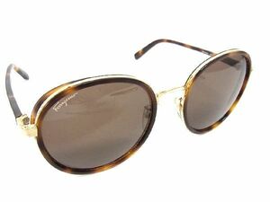 1円 Salvatore Ferragamo フェラガモ 847SK 271 56□21 135 #3 べっ甲調 サングラス メガネ 眼鏡 ブラウン系 レディース メンズ BG5704