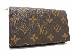 1円 ■極美品■ LOUIS VUITTON ルイヴィトン M61736 モノグラム ポルトフォイユ トレゾール 二つ折り 財布 ウォレット ブラウン系 AS5060