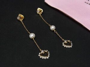 1円 ■新品■未使用■ kate spade ケイトスペード パール ハート ピアス アクセサリー レディース ゴールド系 BG5740