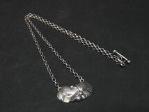 1円 ■美品■ GEORG JENSEN ジョージ ジェンセン 50A グレープリーフ SV925 ネックレス アクセサリー シルバー系 AU3855_画像1