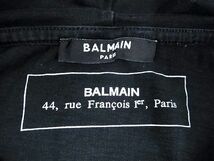 1円 BALMAIN バルマン コットン100％ 長袖 フード Tシャツ トップス 洋服 メンズ レディース ブラック系 AU4329_画像3