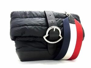 1円 ■極美品■ MONCLER モンクレール ポリエステル クロスボディ ショルダーバッグ 斜め掛け レディース メンズ ブラック系 AT3444