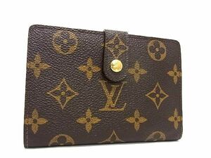 1円 ■美品■ LOUIS VUITTON ルイヴィトン M61663 モノグラム ポルトモネ ビエ ヴィエノワ がま口 二つ折り 財布 ブラウン系 AU3085