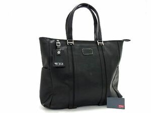 1円 ■美品■ TUMI トゥミ 98414DE レザー トート ハンドバッグ ビジネスバッグ ブリーフケース 書類かばん メンズ ブラック系 AT3024