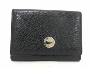 1円 ■美品■ BVLGARI ブルガリブルガリ レザー カードケース カード入れ 名刺入れ メンズ レディース ブラック系 AU4425