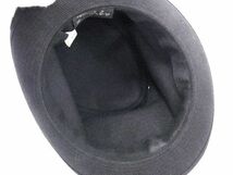 agnes b. アニエスベー ポリエステル60％×レーヨン35％×ポリウレタン5％ ストライプ ハット 帽子 メンズ レディース ブラック系 DD2803_画像3