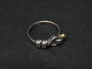 1円 ■美品■TIFFANY＆Co ティファニー フック&アイ SV925×K18 750 18金 リング 指輪 約10号 シルバー系×ゴールド系 AM7205