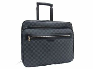 1円 LOUIS VUITTON ルイヴィトン N23206 ダミエグラフィット パイロットケース 2輪 キャリーケース キャリーバッグ ブラック系 AU3000