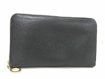 1円 ■美品■ BVLGARI ブルガリブルガリ レザー ラウンドファスナー 長財布 ウォレット 札入れ 小銭入れ レディース ブラック系 AU4780_画像1