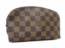 1円 LOUIS VUITTON ルイヴィトン N47516 ダミエ ポシェット コスメティック マルチケース ポーチ 小物入れ レディース AU4260_画像1